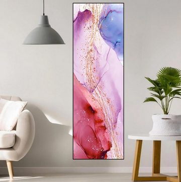 TPFLiving Kunstdruck (OHNE RAHMEN) Poster - Leinwand - Wandbild, Abstrakte Landschaft bunte Wolken Himmel Leinwand Malerei (Leinwandbild XXL), Farben: Weiß, Blau, Orange, Lila, Rosa, Braun - Größe: 20x60cm