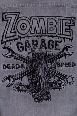 KingKerosin Langarmhemd Zombie Garage mit Stickereien und Oilwash-Effekt