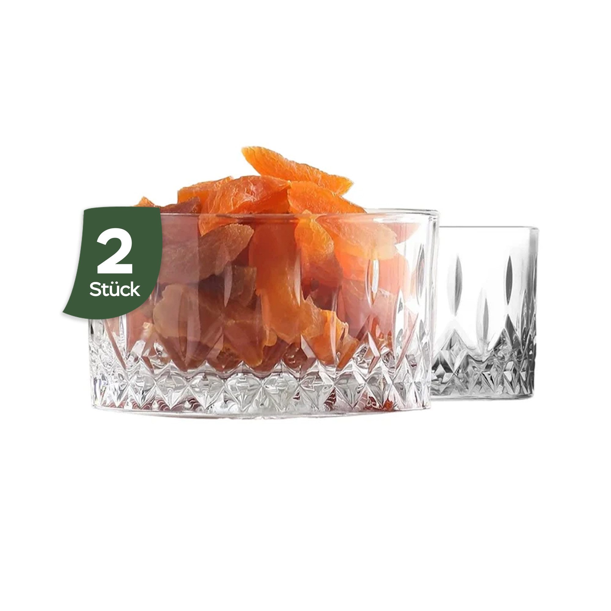 LAV Dipschale LAV Odin Glasschalen - 260ml, Glas, (2er-Set, 2-tlg), Facettenschliff, spülmaschinengeeignet