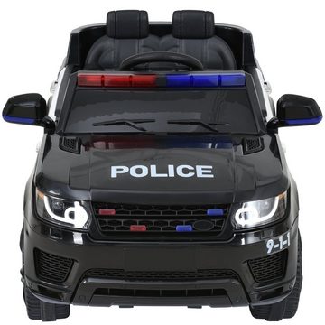 EXTSUD Elektro-Kinderauto Kinder Elektroauto, 2-Sitzer Kinder Polizeiauto mit 2.4G Fernbedienung, 2-Gang-Softstart-Elektroauto mit MP3 3-5km/h 12V Kinderwagen