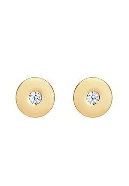 Elli DIAMONDS Paar Ohrstecker Stecker Geo Basic Diamant (0.01 ct) 585 Gelbgold
