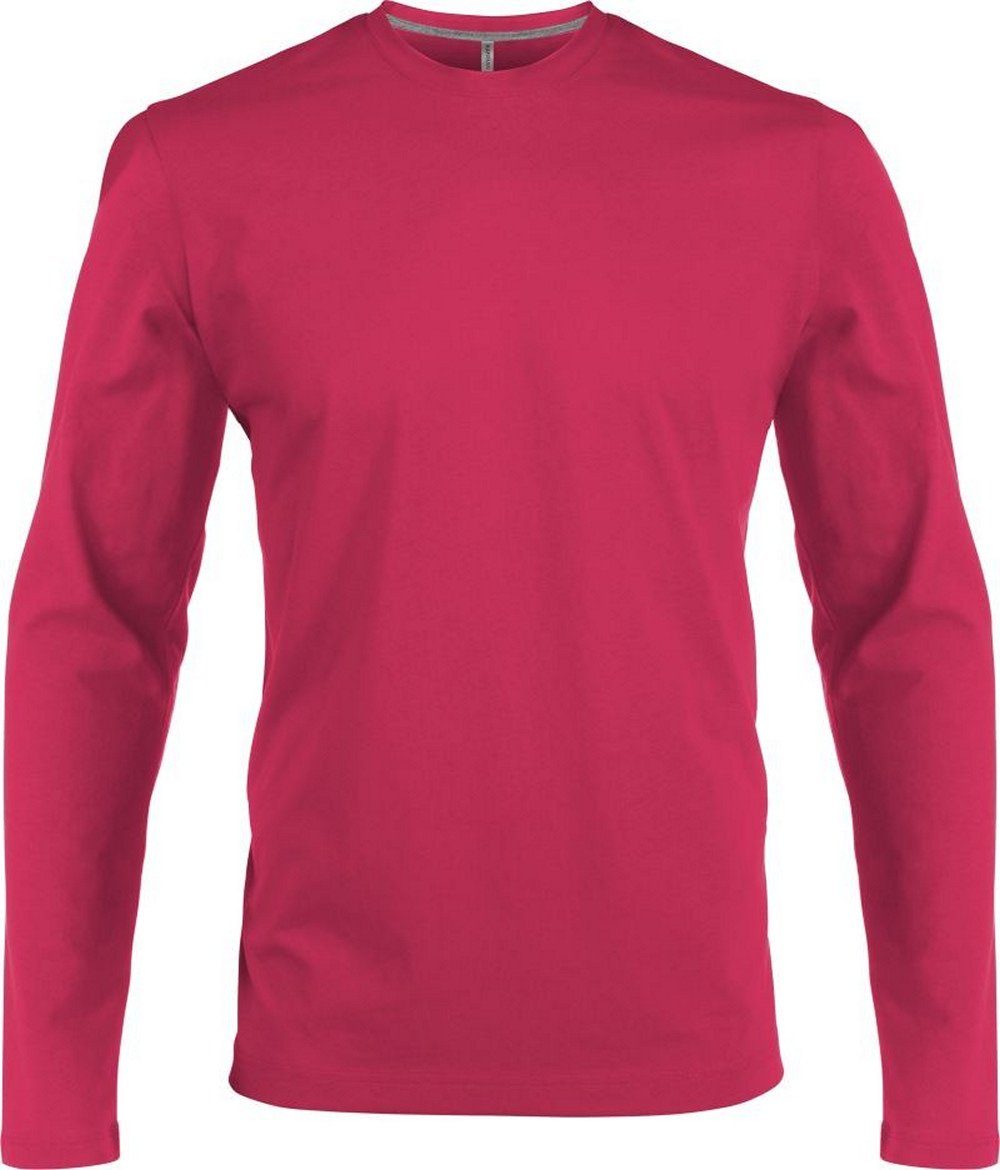 Rundhalsshirt K359 Kariban enzymgewaschen langarm T-Shirt Herren fuchsia Kariban