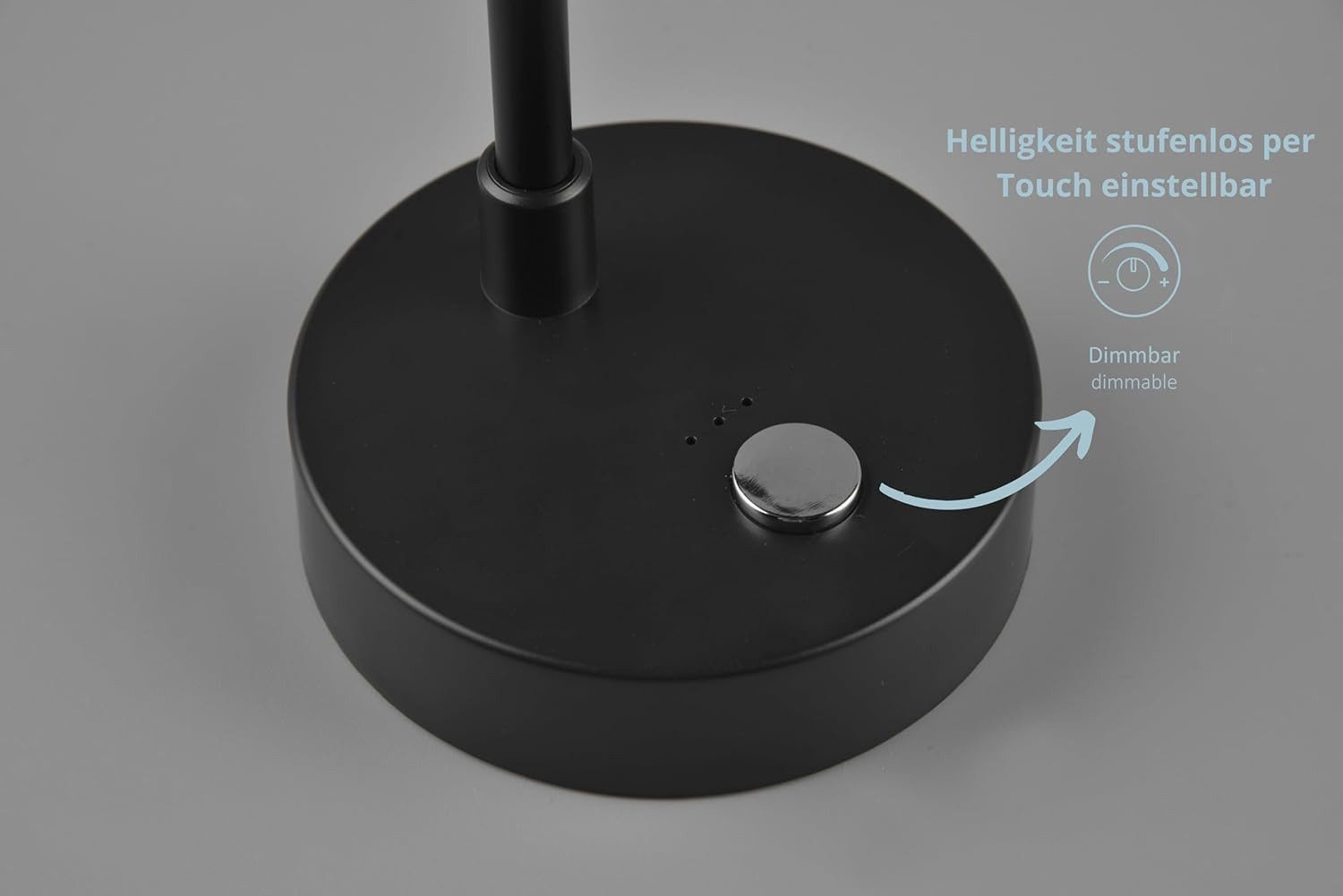 lightling LED Tischleuchte Lendi, LED fest integriert, Tageslichtweiß, Lichtfarbe einstellbar, Akkubetrieb, Sensordimmer, USB-C