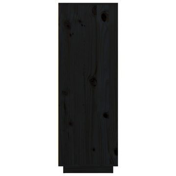vidaXL Highboard Highboard Schwarz 89x40x116,5 cm Massivholz Kiefer (1 St)