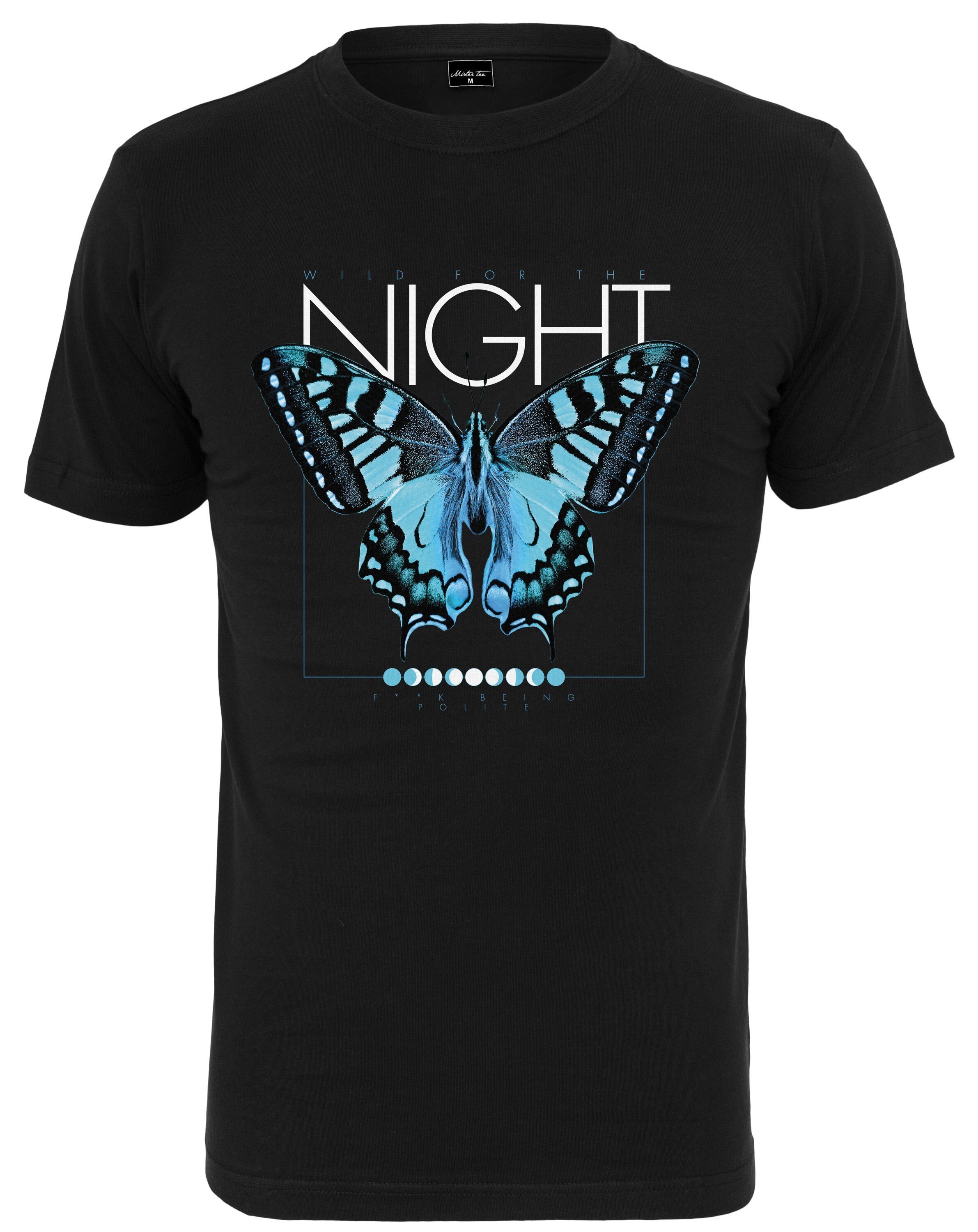 (1-tlg) Kurzarmshirt Tee Butterfly Herren MisterTee Night