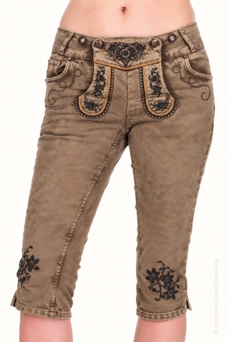 Hangowear Trachtenjeans Trachtenjeans Damen - OVIDA KB KONTRAST - schlamm