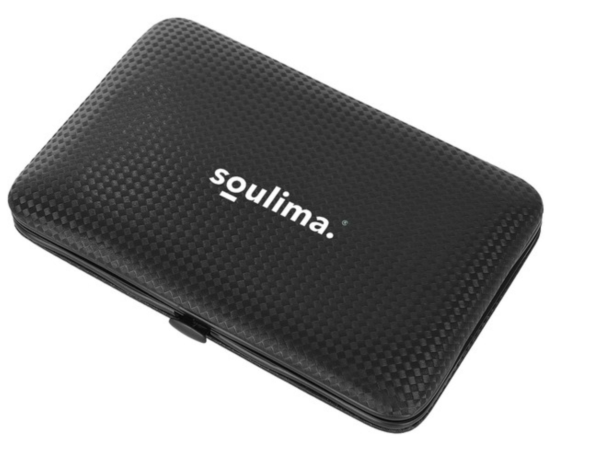 soulima Nail Scissors Set: 15-piece, Premium Quality, (15-piece nail scissor set for intensive care, 15-piece, High-quality nail accessory set, 15 pieces, made of tungsten steel), High-quality nail accessory set made of robust tungsten steel in a case.