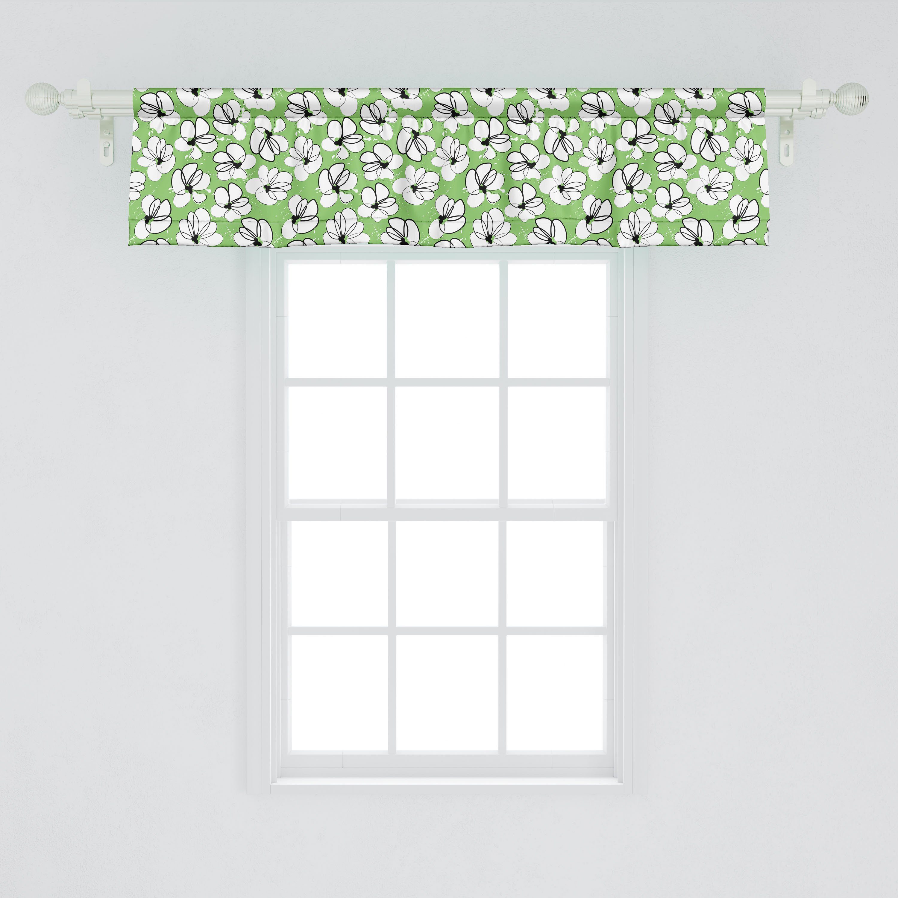 Scheibengardine Vorhang Volant Sommer Blumen Petals Stangentasche, für mit Schlafzimmer Microfaser, Küche Dekor Moderne Grunge Abakuhaus