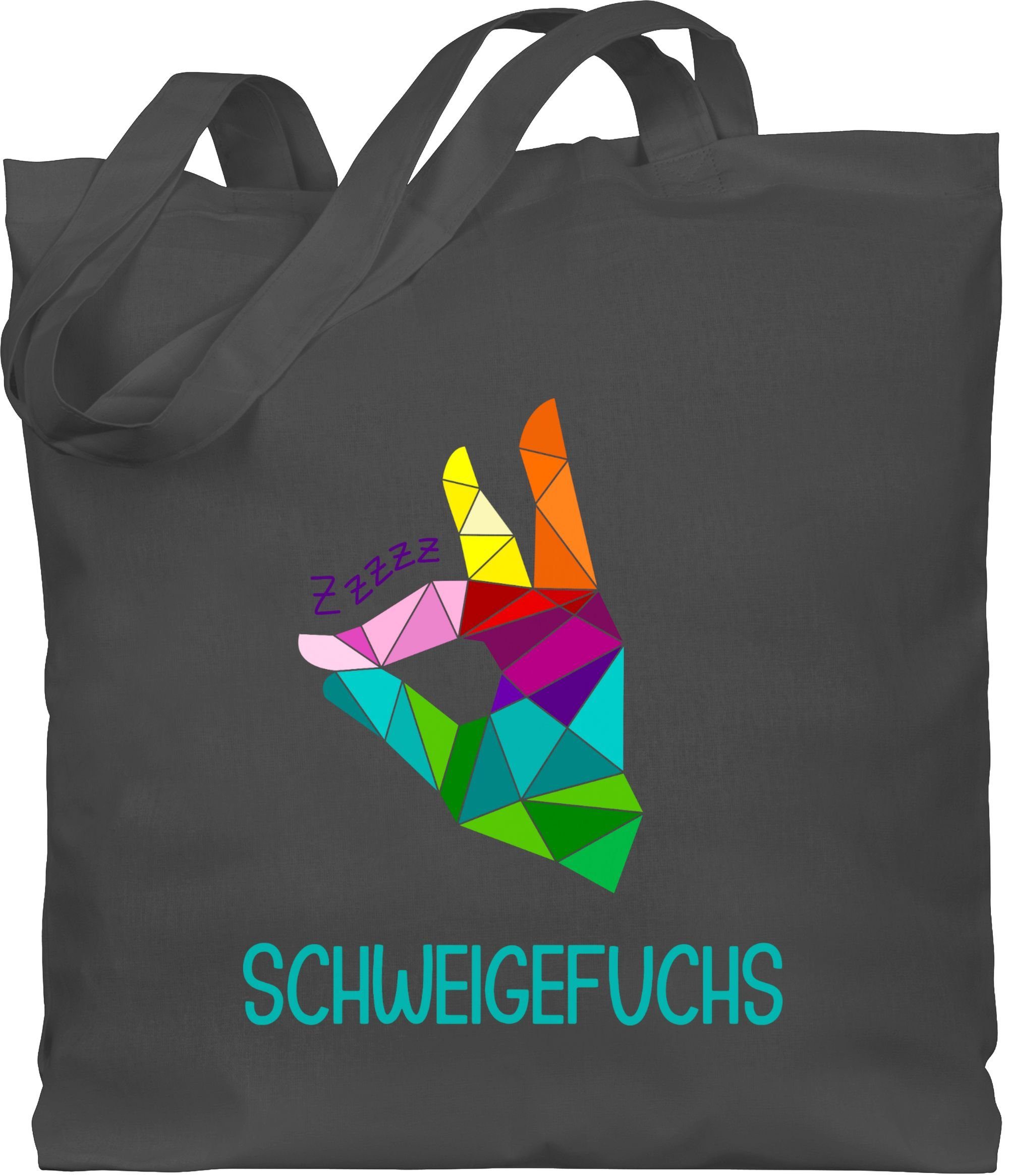 Shirtracer Umhängetasche Schweigefuchs Flüsterfuchs, Lehrer 3 Dunkelgrau | Canvas-Taschen