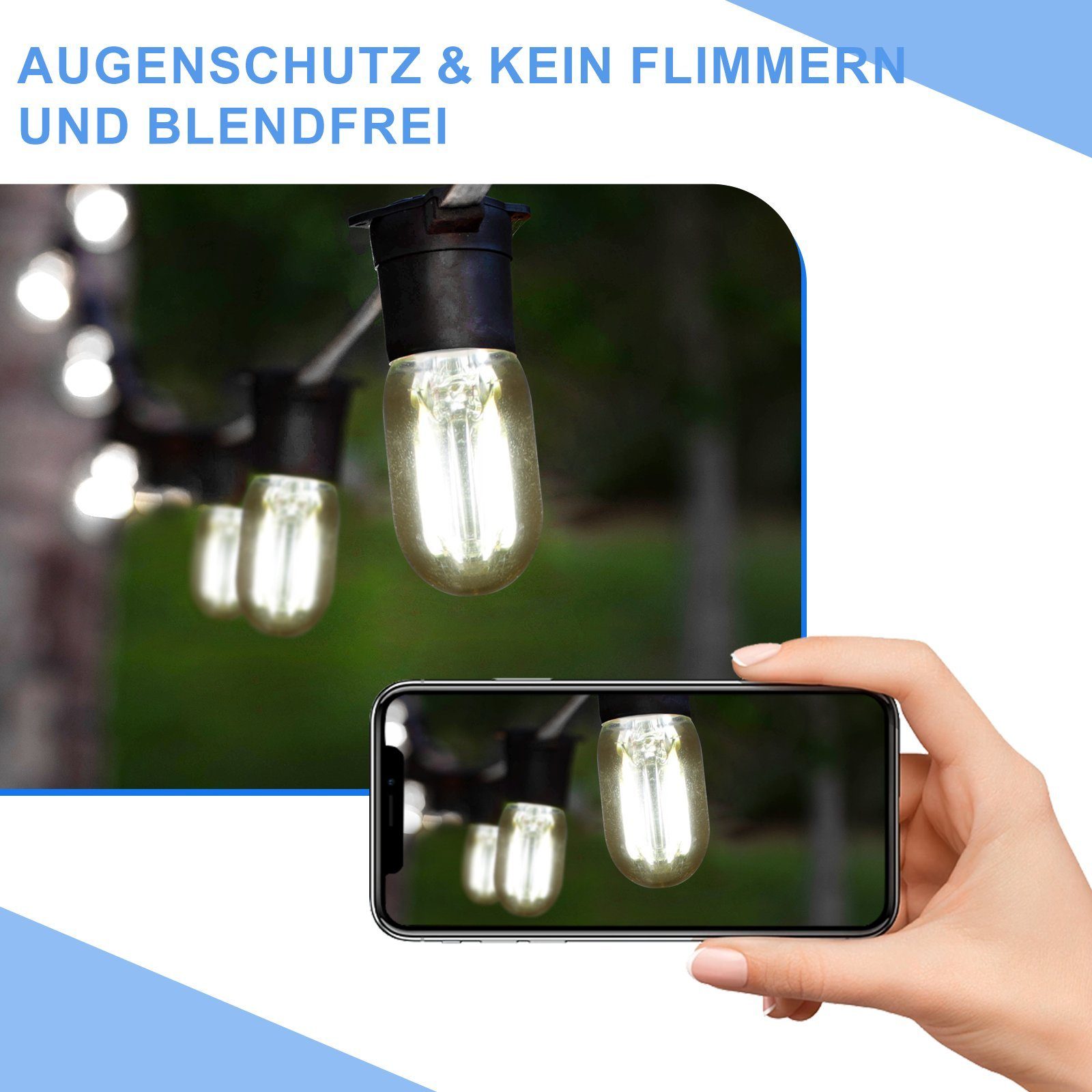 ZMH LED-Leuchtmittel E14 LED Vintage Glühbirnen - T22 LED Leuchtmittel für Flur, 2 St., Kaltweiß, Nicht Dimmbar – Bild 5 von 5