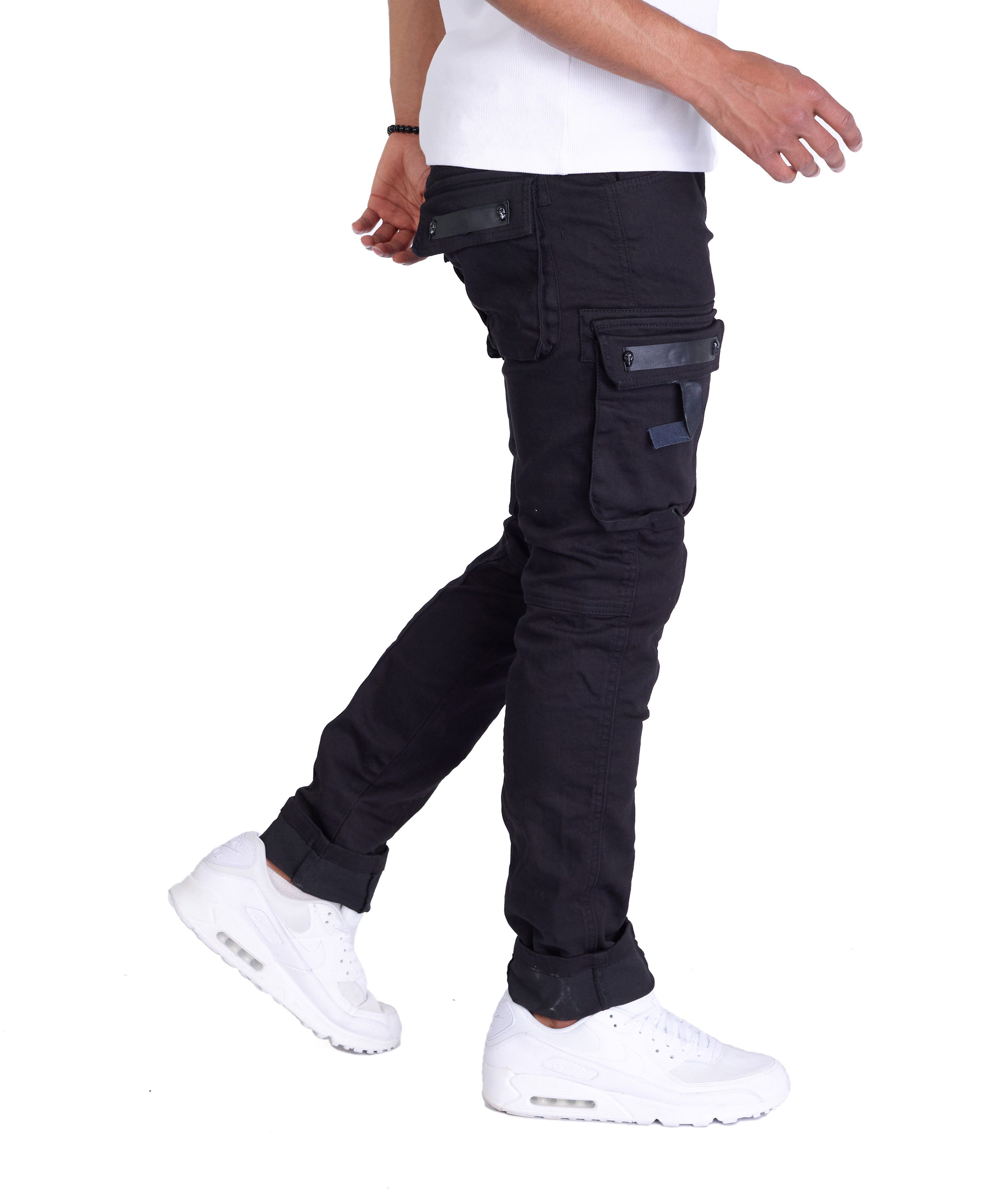 KINGZ Cargojeans Rebelische Herren Designer Cargojeans