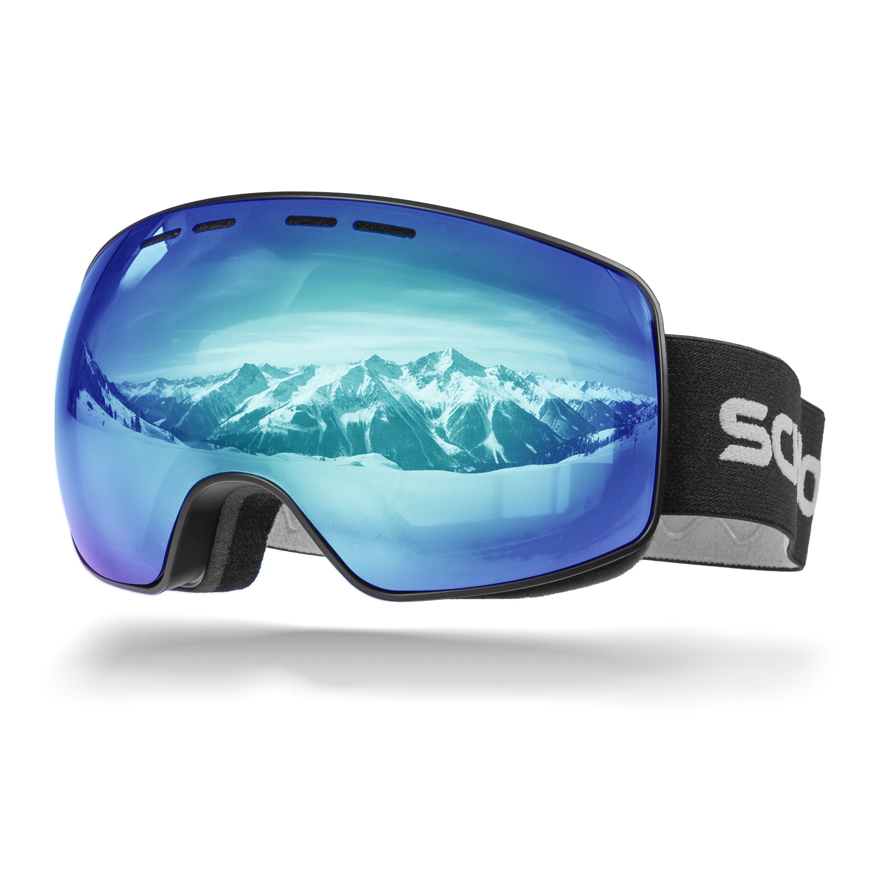 SCHNORR Sportbrille Schnorr Skibrille Ventra - Sphärisch, Blau (S3), Full REVO, Anti-Fog, (1-St), Full REVO-Beschichtung Blau (S3)