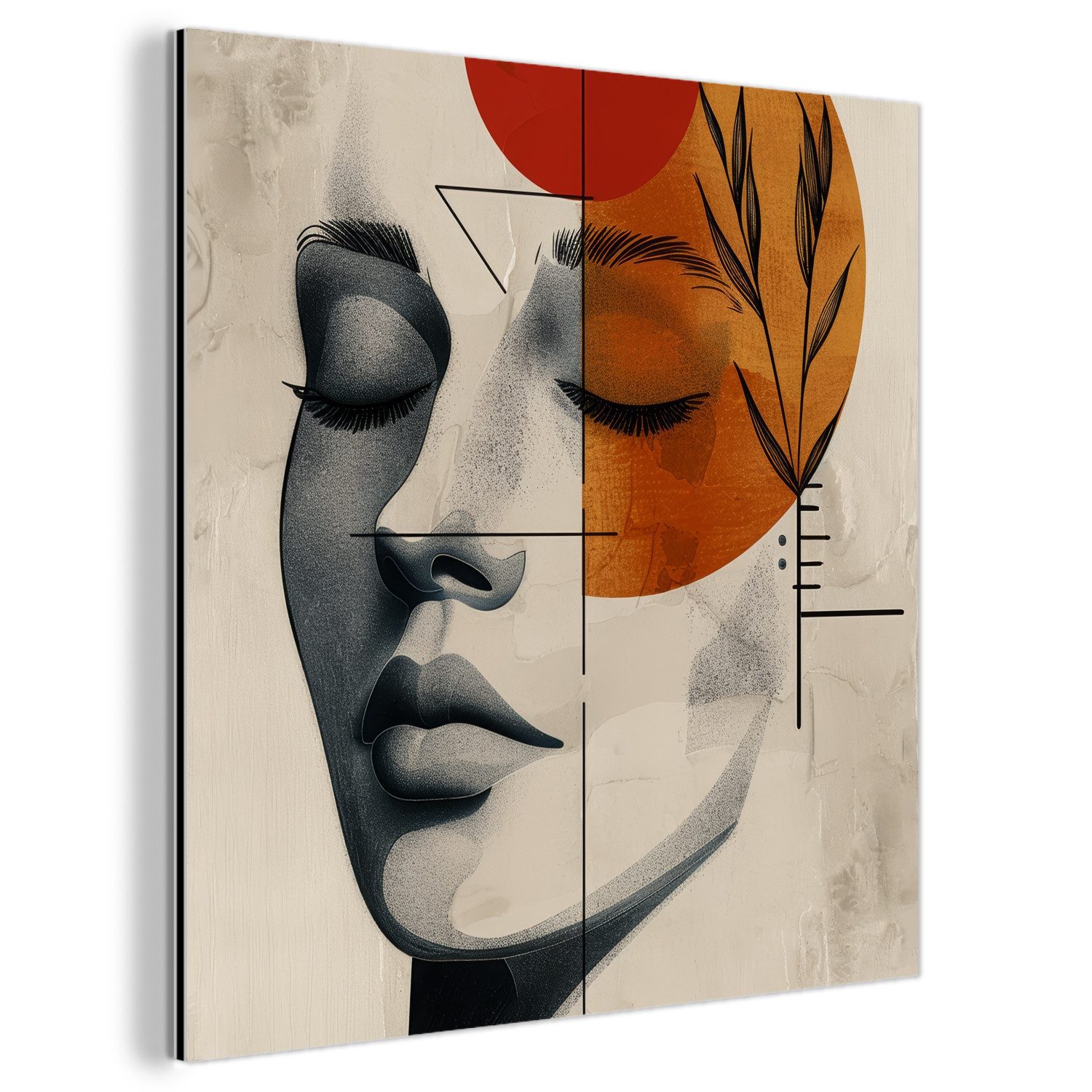 MuchoWow Metallbild Gesicht - Kreise - günstig online kaufen