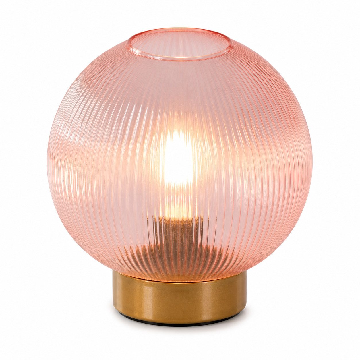 hab & gut LED Dekoobjekt LED Dekolampe Glaskugel Rosa warmweiß batteriebetrieben Tischlampe, LED fest integriert, Warmweiß, Warmweiß batteriebetrieben Glaskugel kompakt dekorativ modern