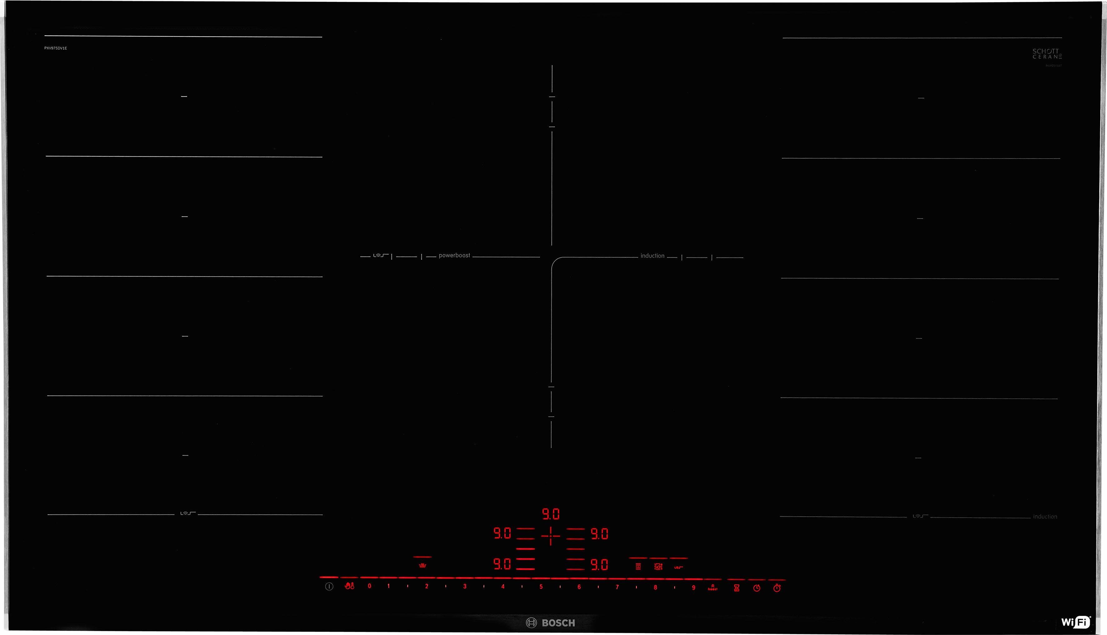 BOSCH Flex-Induktions-Kochfeld von SCHOTT CERAN® PXV975DV1E, mit DirectSelect Premium