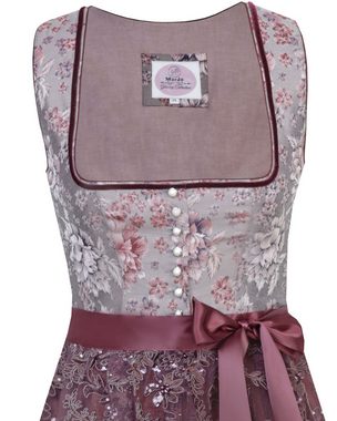 MarJo Dirndl 'Rita' mit Spitzenschürze 698465, Wine 65cm