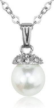 LUISIA® Kette mit Anhänger Halskette mit Perlen Anhänger und Kristallen von Swarovski® (1-tlg., inkl. Schmuckbox)