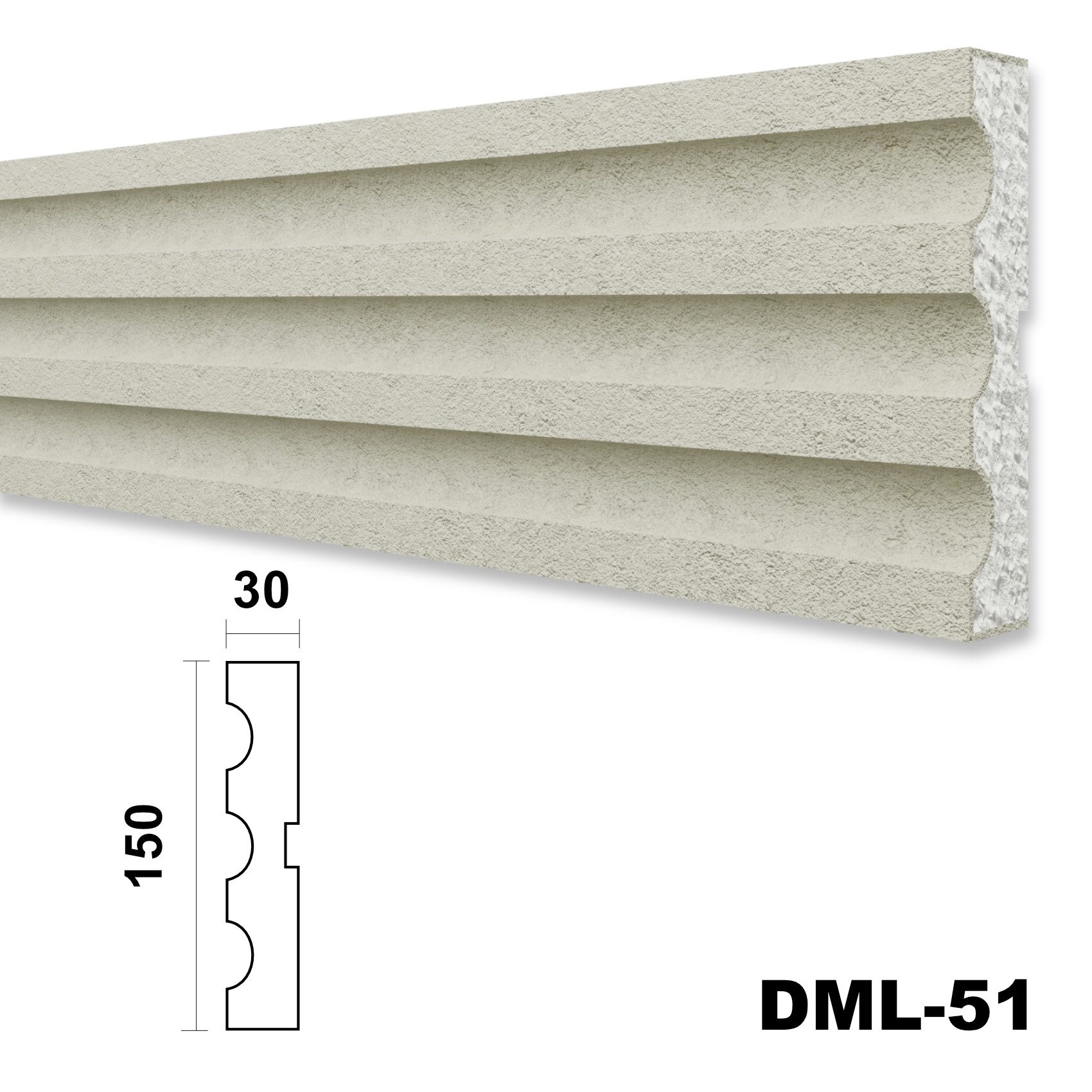 Hexim Stuckleiste DML-51, 2 Meter / günstig online kaufen