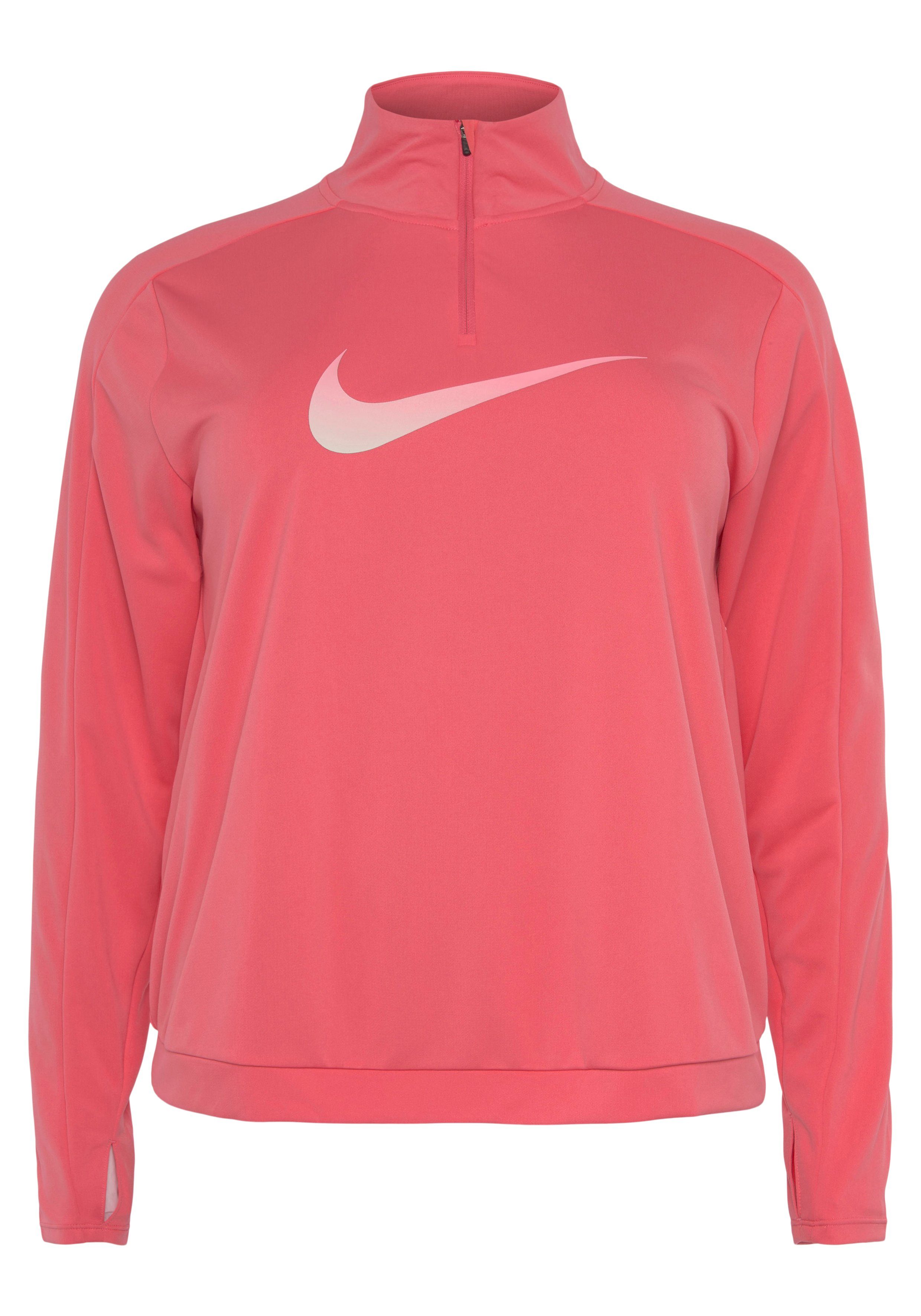Nike Laufshirt Dri-FIT Swoosh Women's Half-Zip Long Sleeve Top (Plus)