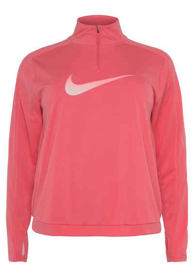 Nike Laufshirt Dri-FIT Swoosh Women's Half-Zip Long Sleeve Top (Plus)