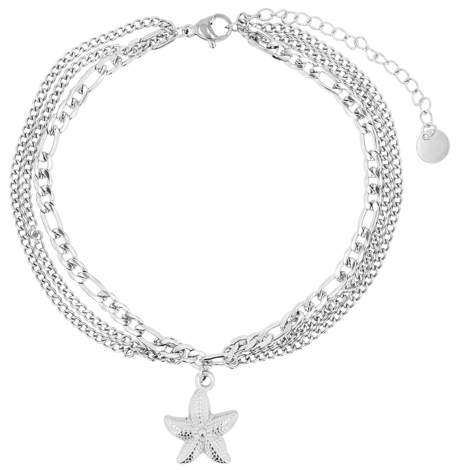 AKZENT Fußkette Dyre Edelstahl silber Damen wasserfest günstig online kaufen