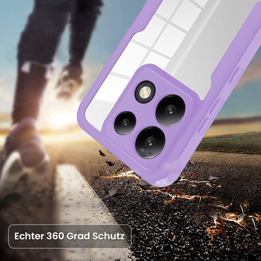 Tec-Expert Handyhülle 360 Grad Hülle für Xiaomi Redmi Note 13 Pro 5G 6.67 Zoll, 6.67, Rundum Schutz Cover Case Hülle robust