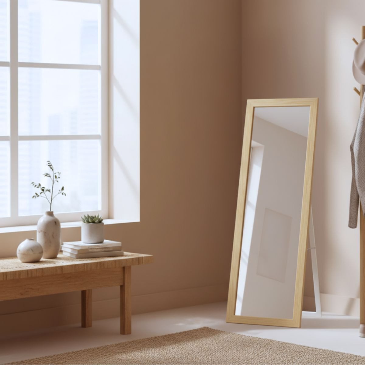 EDAXO Standspiegel Standspiegel HAVLYS, 37 x 127 cm, Splittergeschütztes Sicherheitsglas (PTE-Folie)