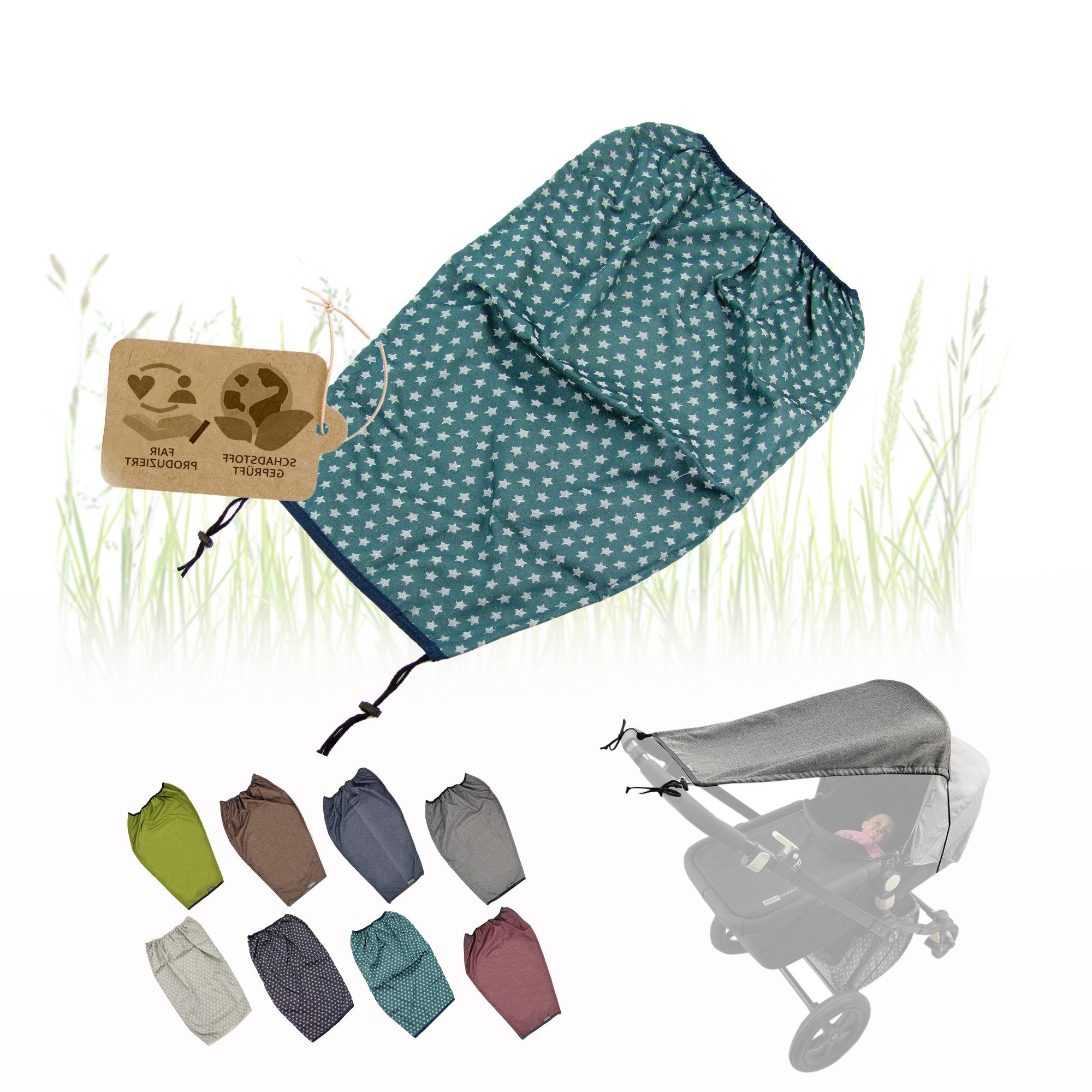 BambiniWelt by Rafael K. Kinderwagen-Sonnenschutzhülle universal Sonnensegel für Kinderwagen Buggy UV Schutz 50+, UV Schutz 50+