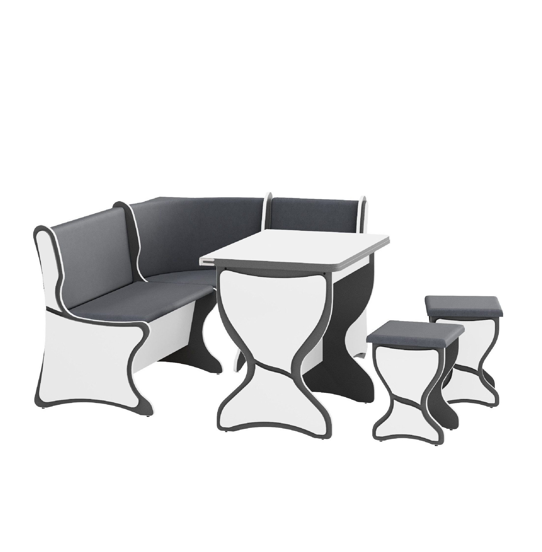 Rodnik Eckbankgruppe ARGENTINIEN, (Set, 4-tlg., Eckbankgruppe : Truhenbank, Esstisch aufklappbar, 2xHocker), mit 3D-Dekorelementen