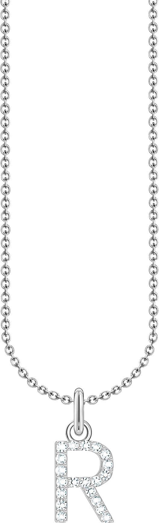 THOMAS SABO Kette mit Anhänger Buchstabe, mit Zirkonia (synth)