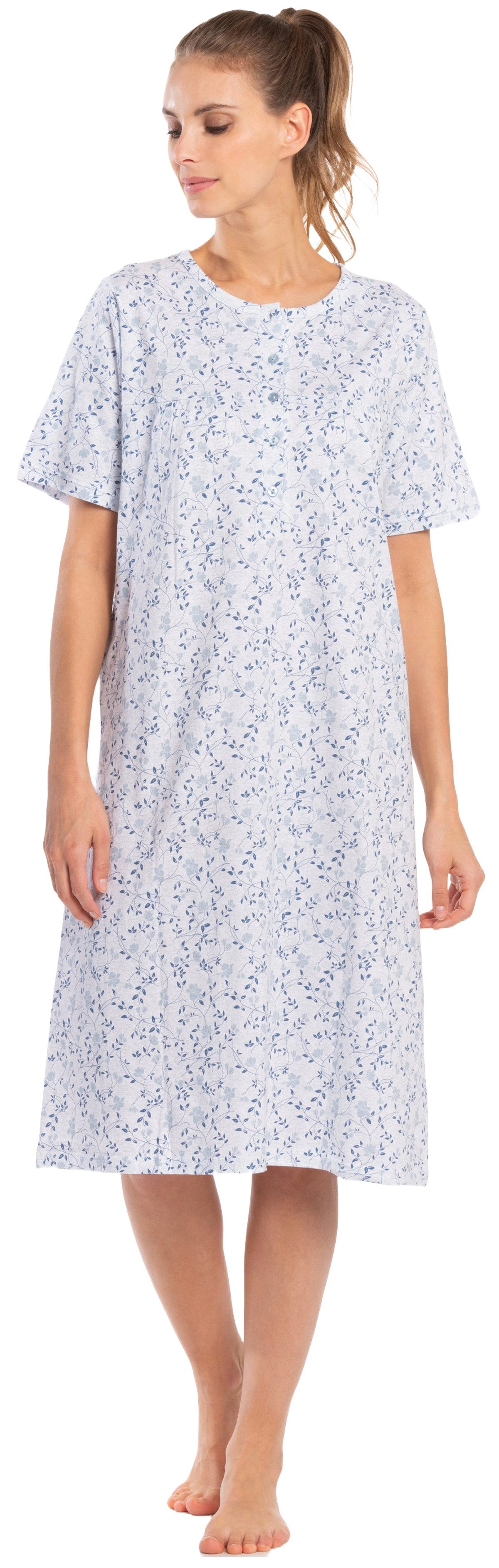 Eskimo Nachthemd Damen Nachthemd mit kurzem Arm (1-tlg) Baumwolle
