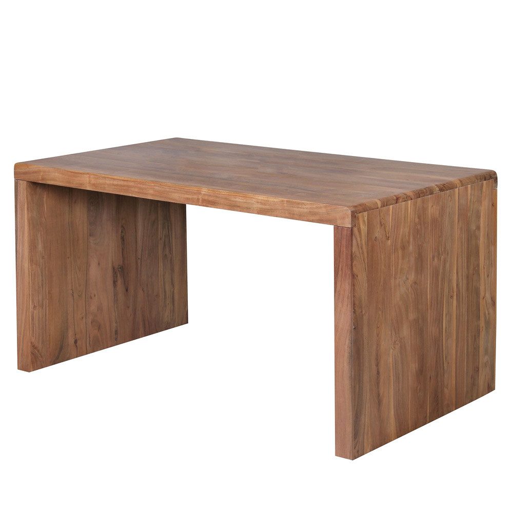 Lomadox Schreibtisch, Massiv-Holz Akazie 140cm breit Echtholz Design Landhaus 140/76/80cm