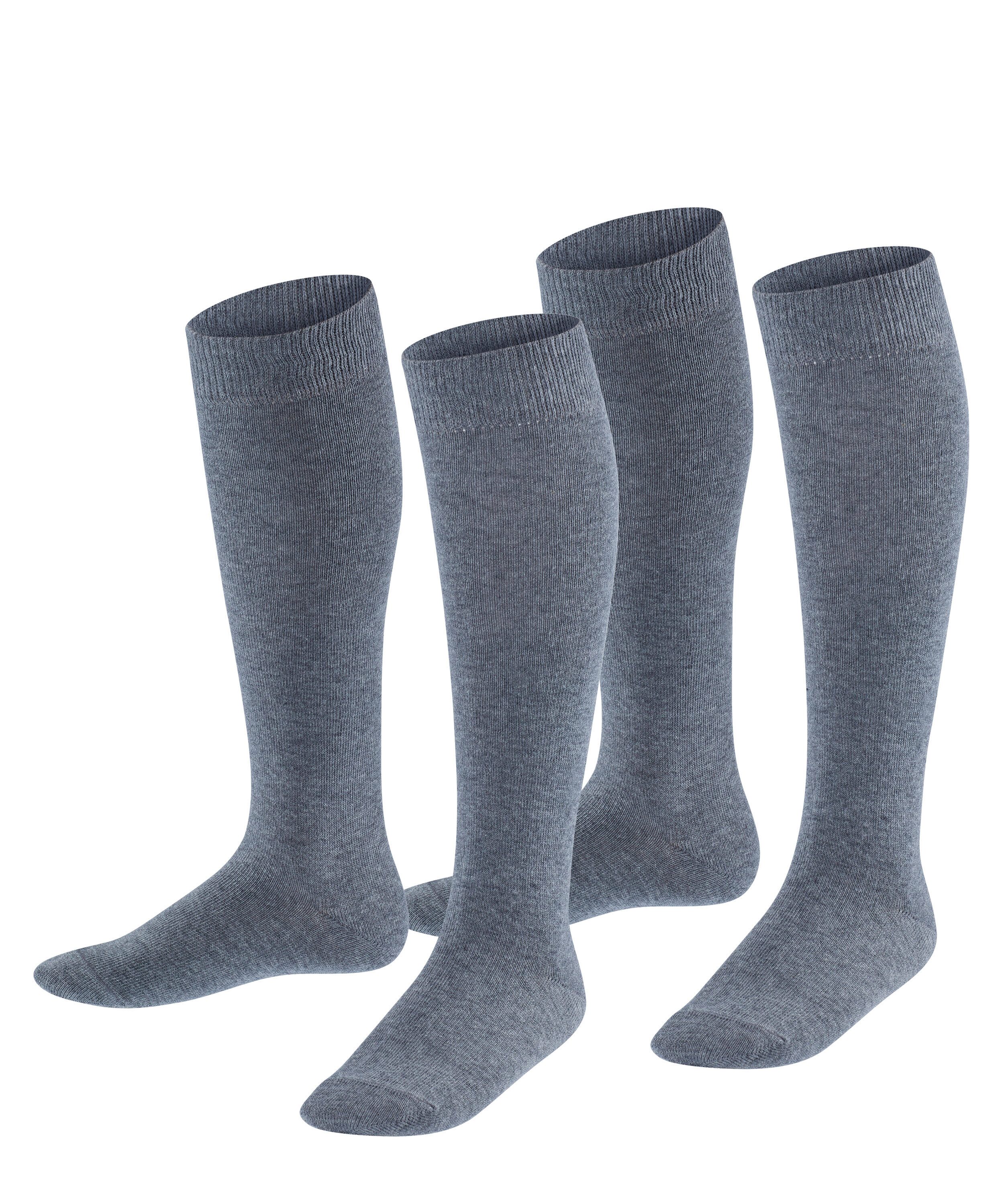 Esprit Kniestrümpfe Foot Logo (2 Paar) geripptes Bündchen, unifarben