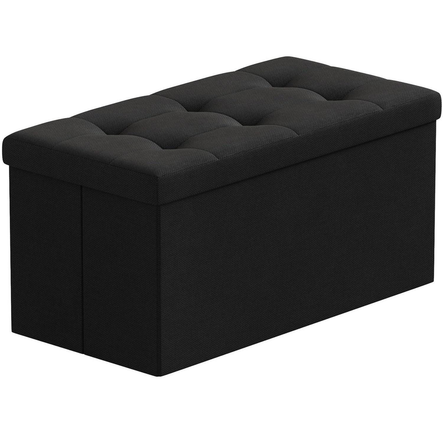 LuxusKollektion Truhenbank Sitzhocker faltbar mit Stauraum schwarz (1-St)