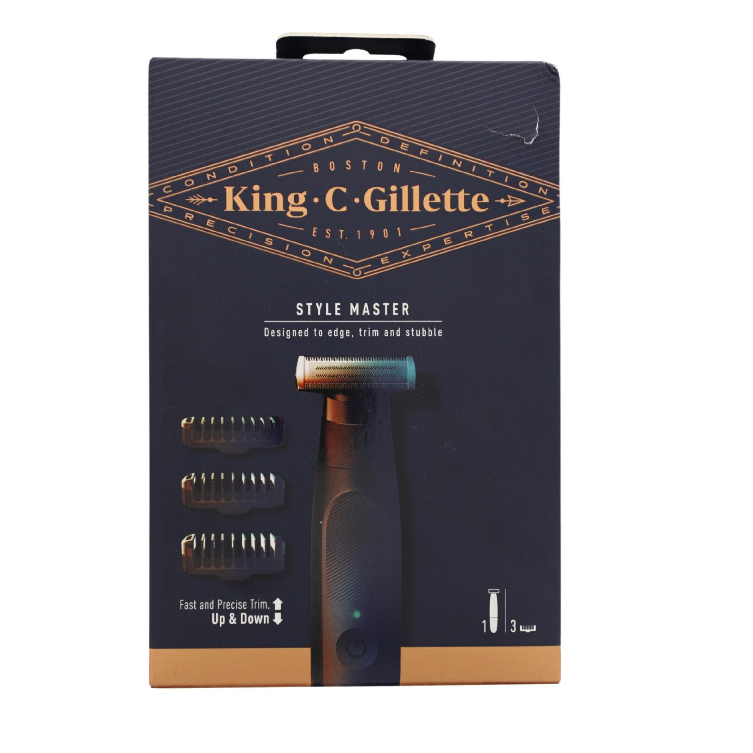 Gillette Beauty-Trimmer King C. Gillette Style Master Bart Trimmer für Männer mit 1 4D-Klinge