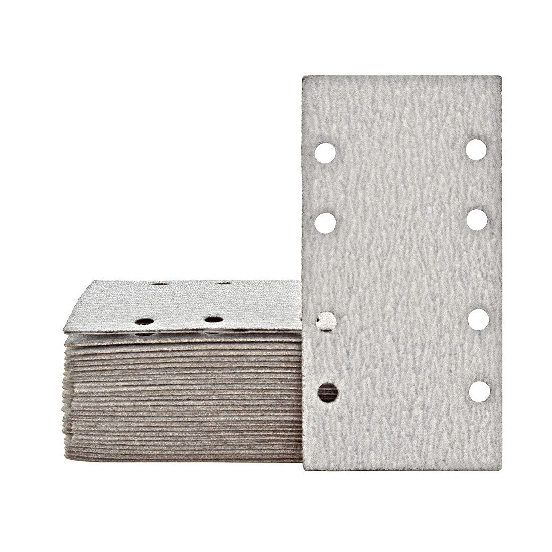 MioTools Schleifpapier 186 x 93 mm 8-Loch Klett-Schleifblätter für Schwingschleifer, Normalkorund, 50 Stk., K120