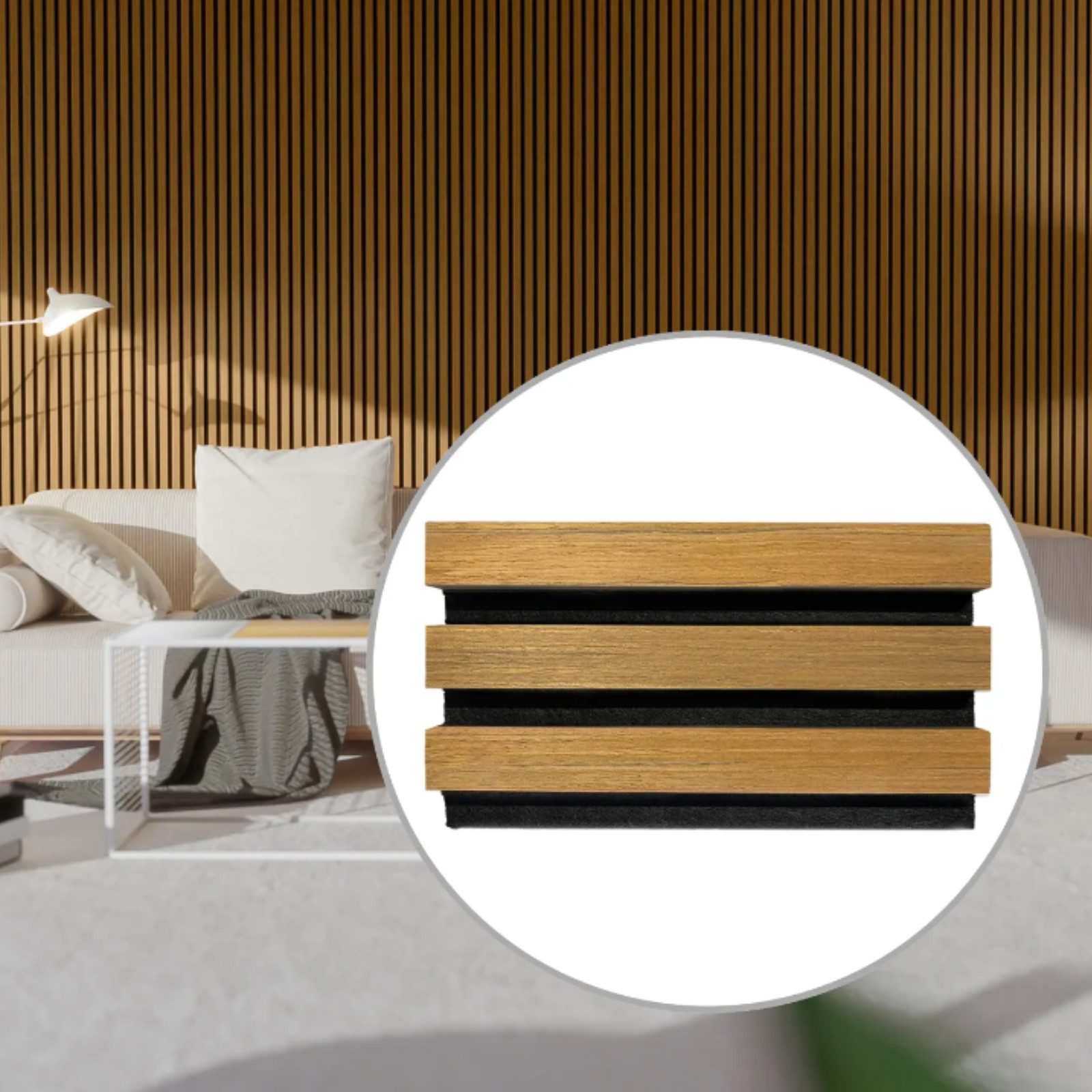 HORI 3D Wandpaneel HORI WALL Akustik Стеновые панели Natur Holzdekor Holzwand, BxL: 60x120 cm, 0.72 qm, (Schallschutz Wandpaneel, 3D-Wandpaneel, Wandpaneel selbstklebend, 1-tlg) Teak, Verbesserte Raumakustik, Эко-товары, Elegante Optik
