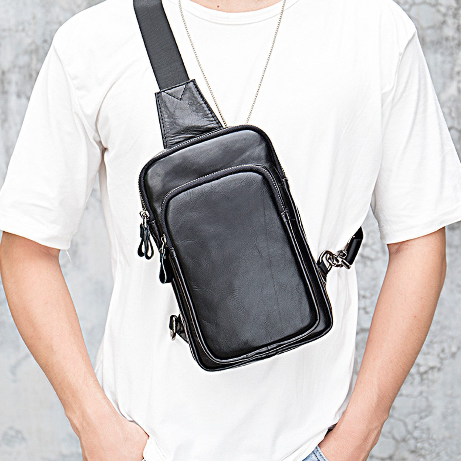 YUBRO-STUDIO Messenger Bag Herren Echtleder Umhängetasche günstig online kaufen