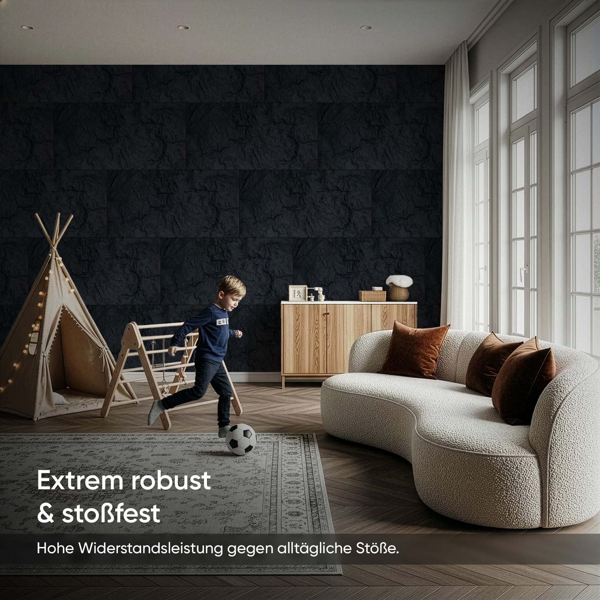 IZODEKOR 3D Wandpaneel PU Wandverkleidung 60x120 cm – 3D Steinpaneele in Natursteinoptik, BxL: 60x120 cm, 0,72 qm, (1 Paneel, 60x120 cm, 0,72 m², bis ca. 5 cm stark) wasserabweisend, robust, leicht, zuschneidbar, einfache Montage