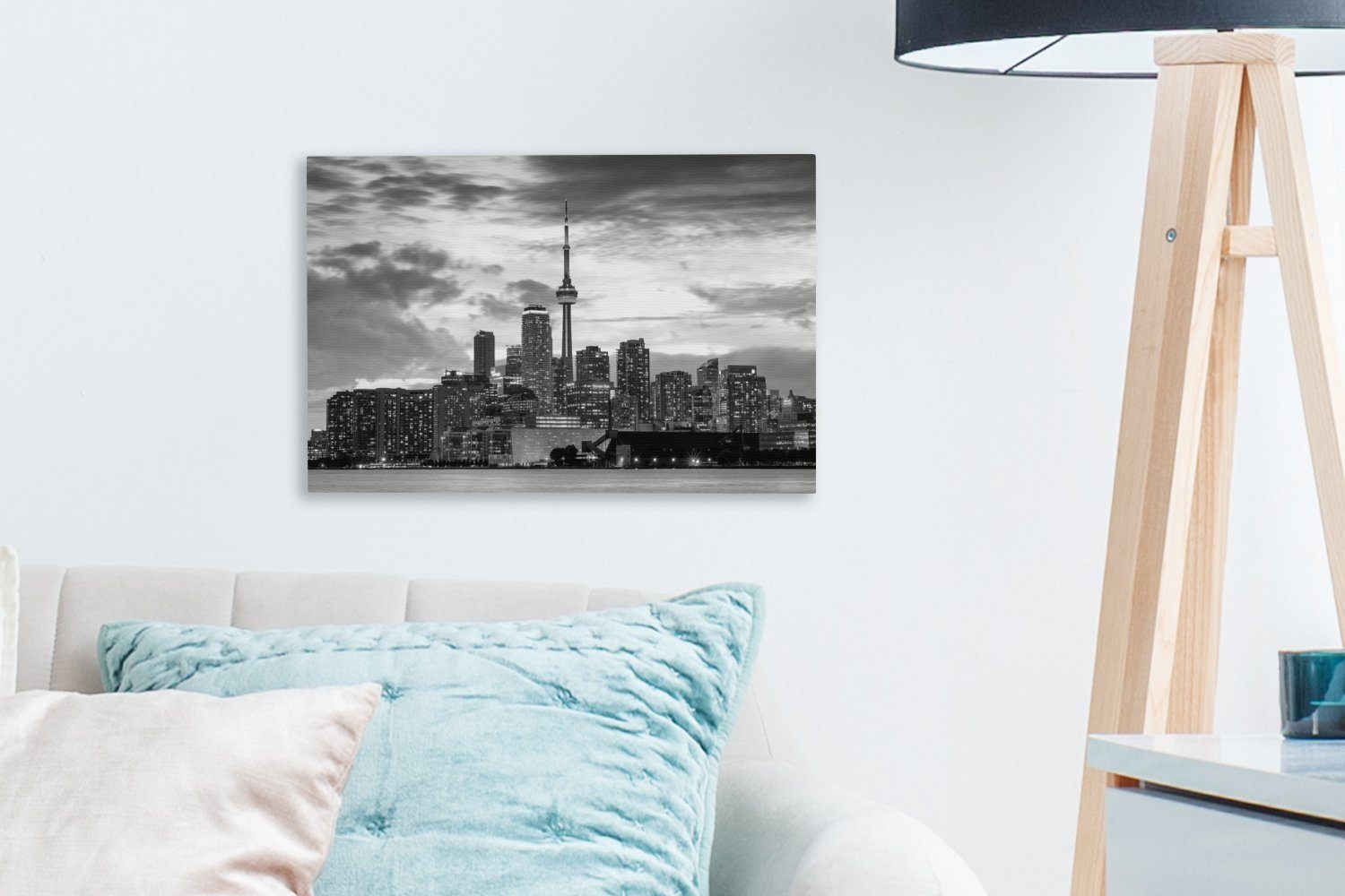 OneMillionCanvasses® Leinwandbild Dämmerungswolken über Toronto Kanada 30x20 und Leinwandbilder, Wandbild cm St), Aufhängefertig, schwarz - in (1 weiß, Wanddeko