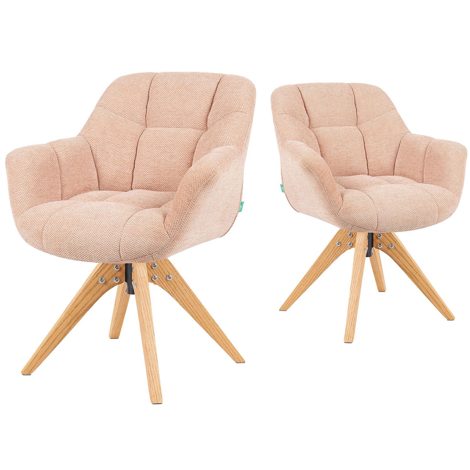 DUBI Möbel Polsterstuhl Mika-Nele 2er-Set, Eiche geölt, 360° drehbar im 2er günstig online kaufen