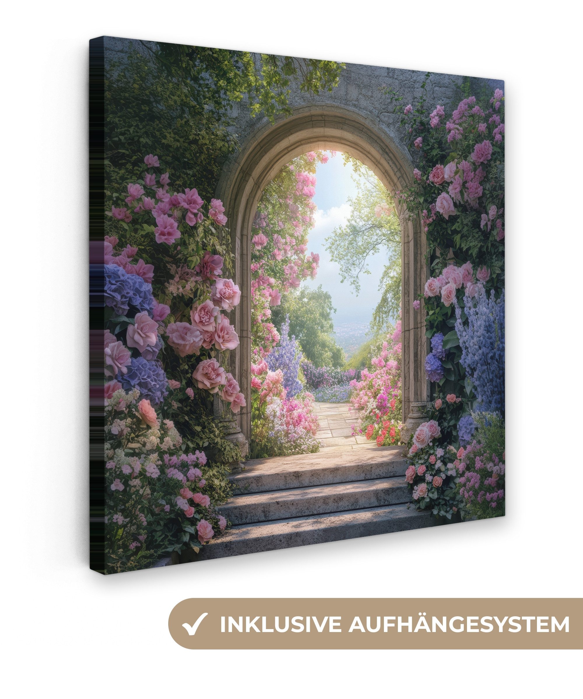 OneMillionCanvasses® Leinwandbild Fensterblick - Fenster - günstig online kaufen