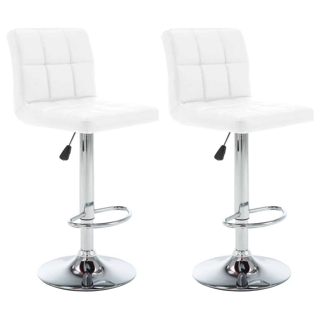 Barhocker Barhocker 2 Stk. Weiß Kunstleder