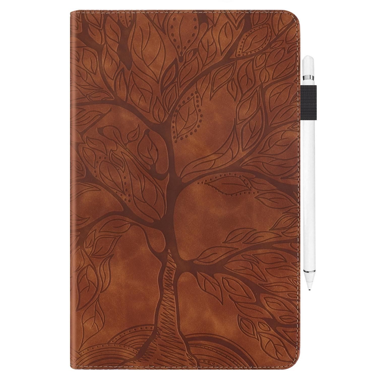 Wigento Tablet-Hülle Für Samsung Galaxy Tab S11 Ultra Baum Design Kunstleder Tasche Braun, Baum Design Hülle mit Standfunktion und Kratzschutz