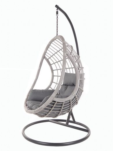 KIDEO Hängesessel »PALMANOVA lightgrey«, Schwebesessel mit Gestell und Kissen, Swing Chair, Loungemöbel
