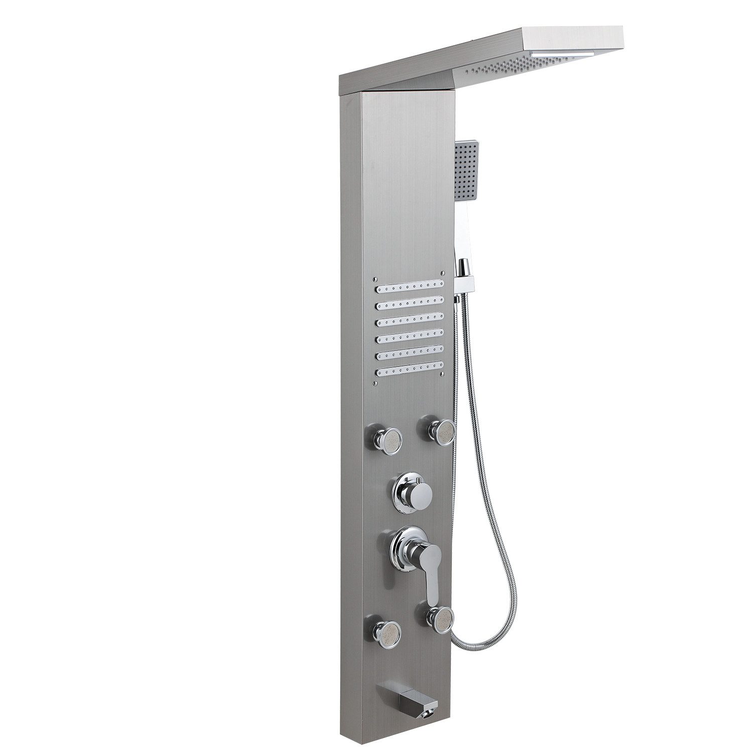 Clanmacy Duschsystem Duschpaneel Edelstahl Duschsystem Duschsäule mit 5 Fun günstig online kaufen