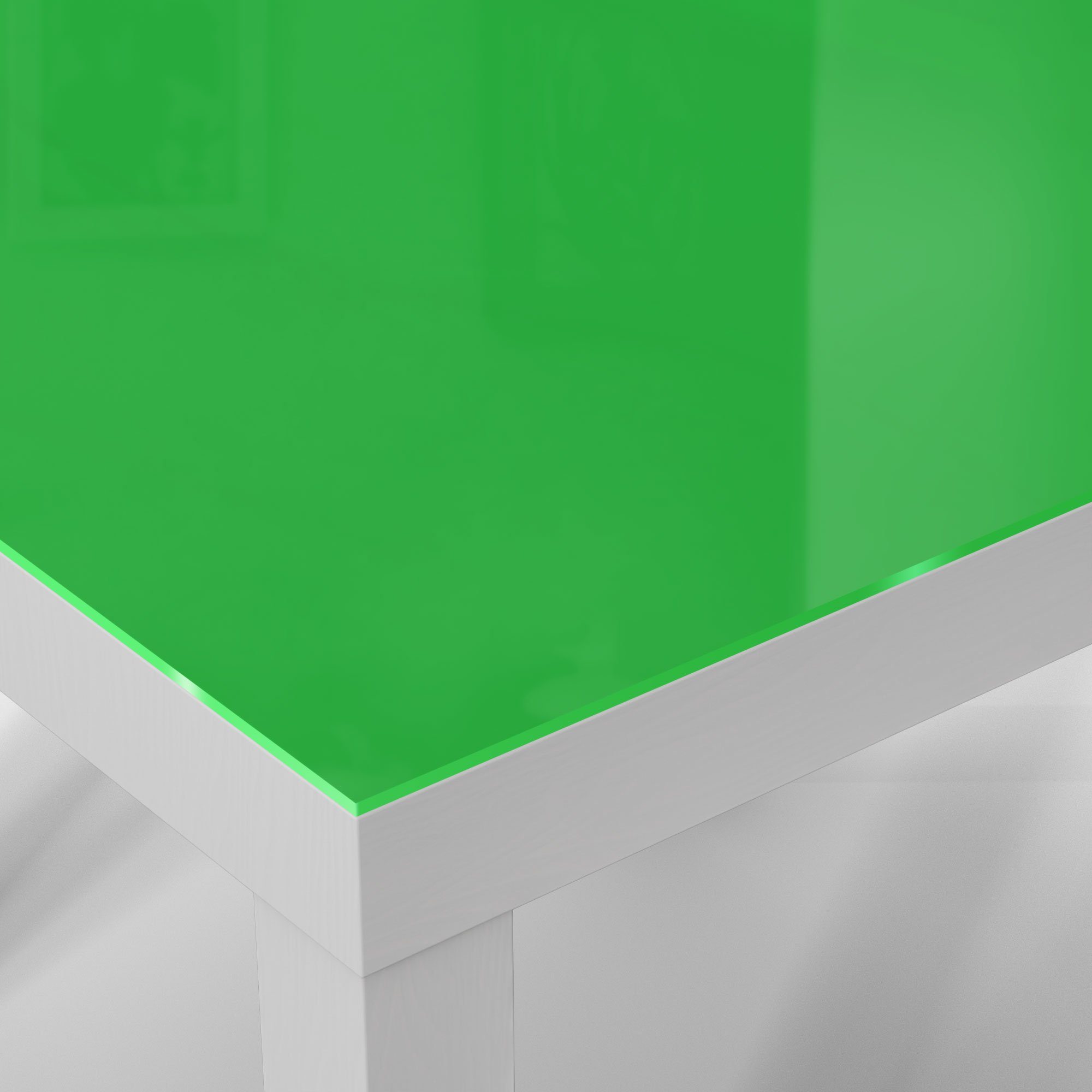 'Unifarben modern Beistelltisch Glastisch Glas Couchtisch Mittelgrün', - DEQORI Weiß