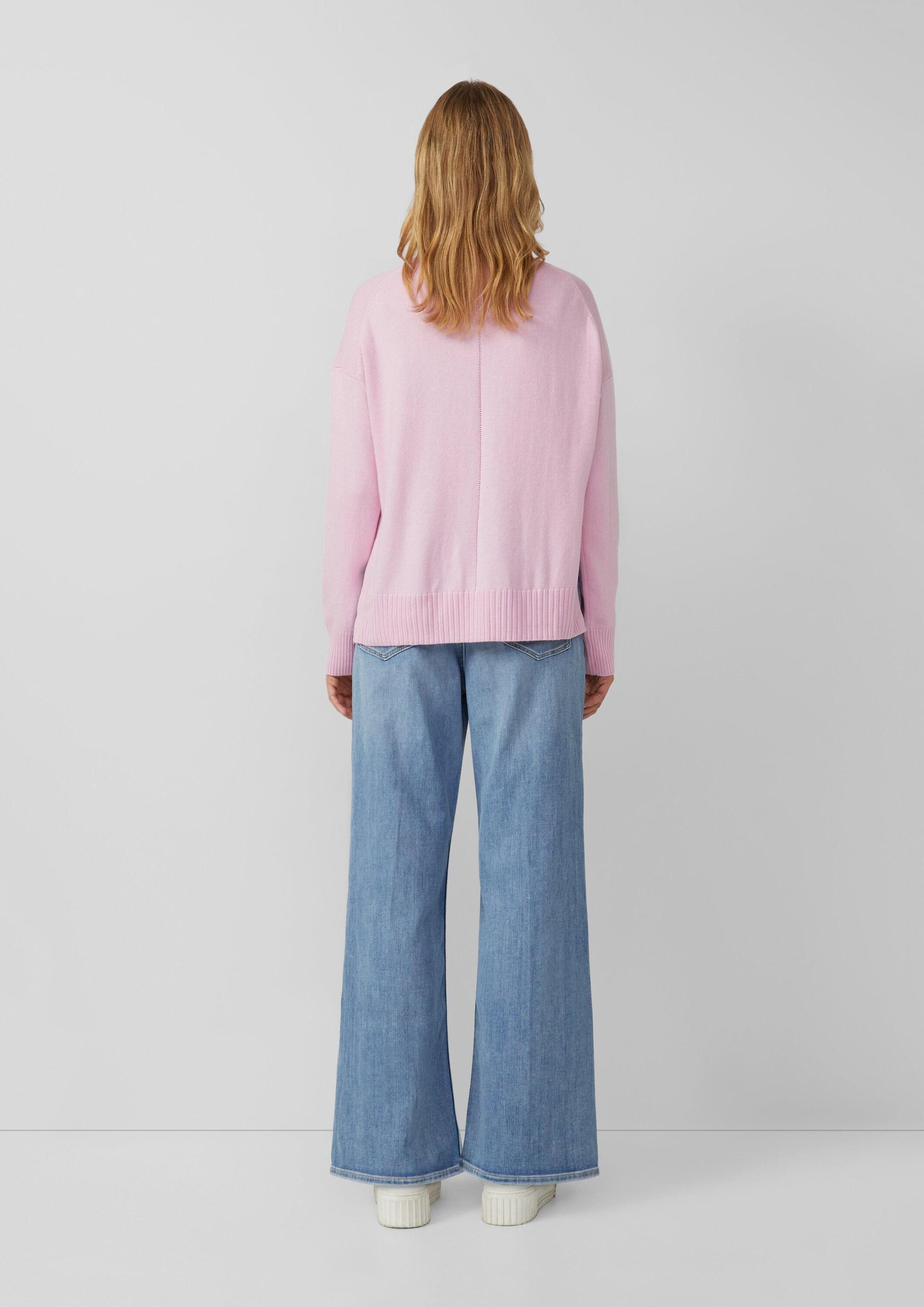 s.Oliver Longpullover Strickpullover Strickpullover mit Seitenschlitzen