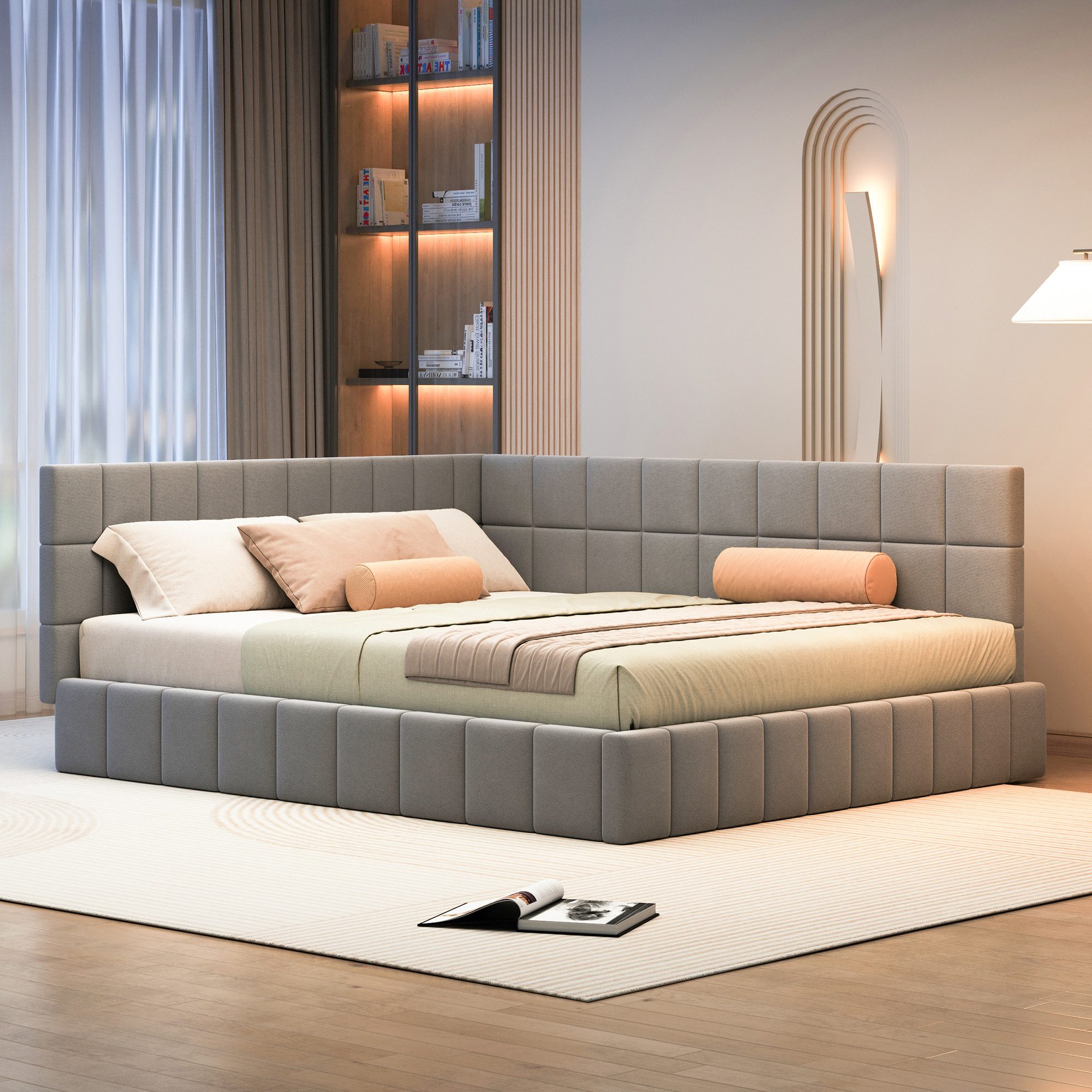 Flieks Polsterbett, Samt Daybett Tagesbett Schlafsofa 160x200cm mit Lattenr günstig online kaufen