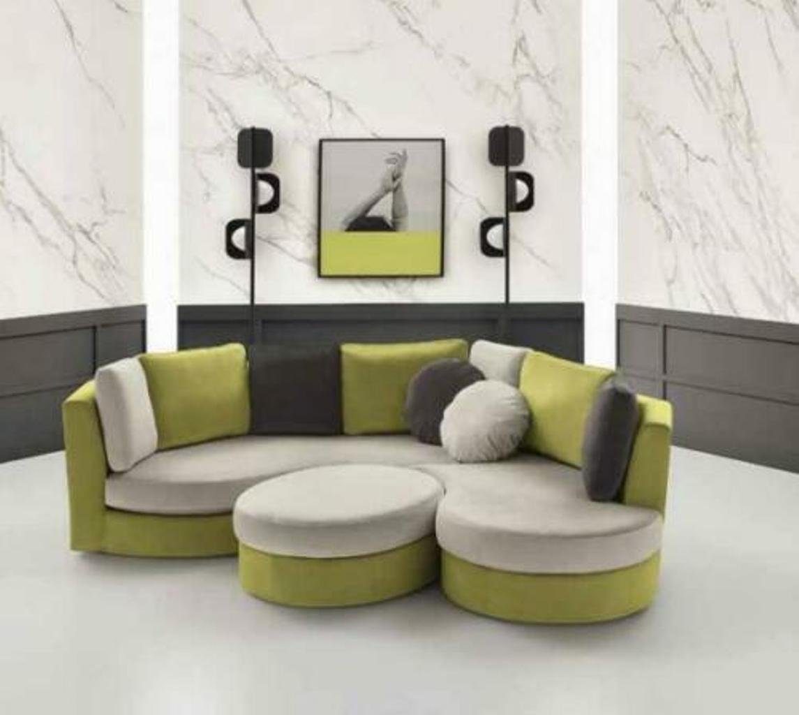 Ecksofa Ecksofa JVmoebel Modernes Europe Neu, luxus Made in Design grünes Halbrundes Möbel